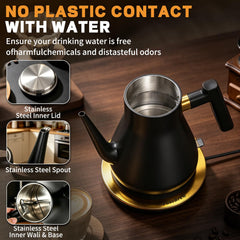Interior and lid of FuseBrew stainless steel kettle