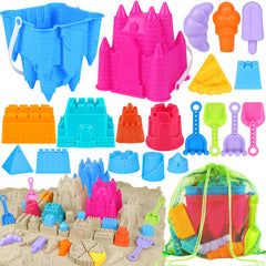 FUSPWEAO beach toys 2 castle buckets for kids ages 3-12