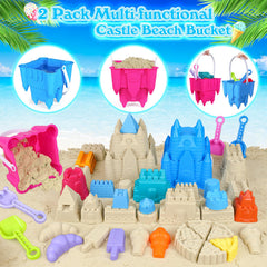 Castle buckets double as sand molds for imaginative play