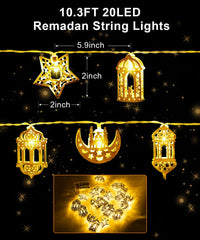 Kerosene-shaped lantern with silver-plated copper wire ramadan lights