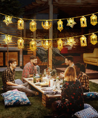 Battery powered ramadan lantern lights for indoor outdoor use
