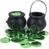 FUTUREPLUSX 2-pack St Patrick's Day plastic black cauldron kettles