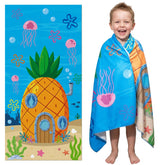 FVhujuan Cartoon Sponge Beach Towel for Kids 60 x 30 inches