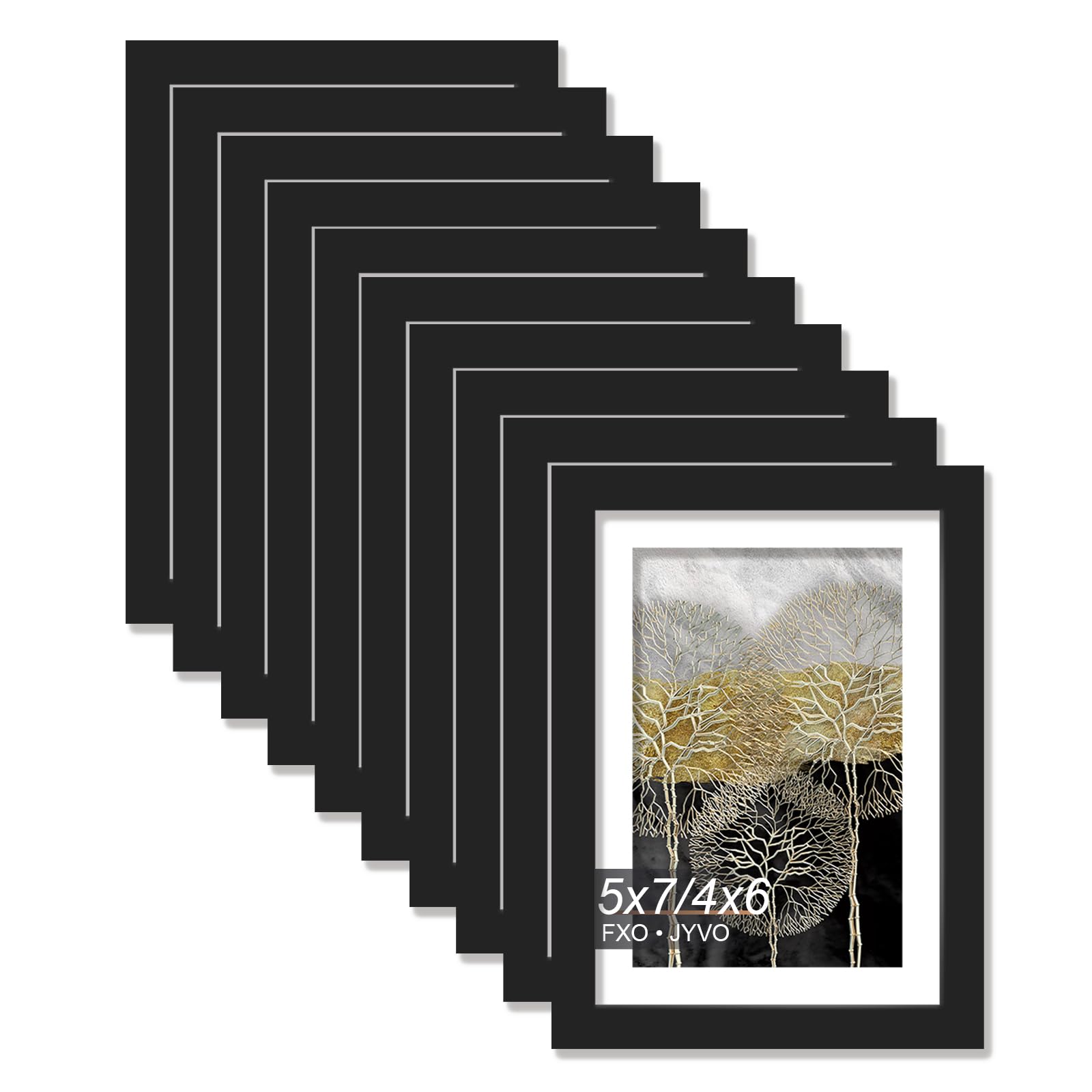 FXO JYVO 5x7 black picture frame for wall display