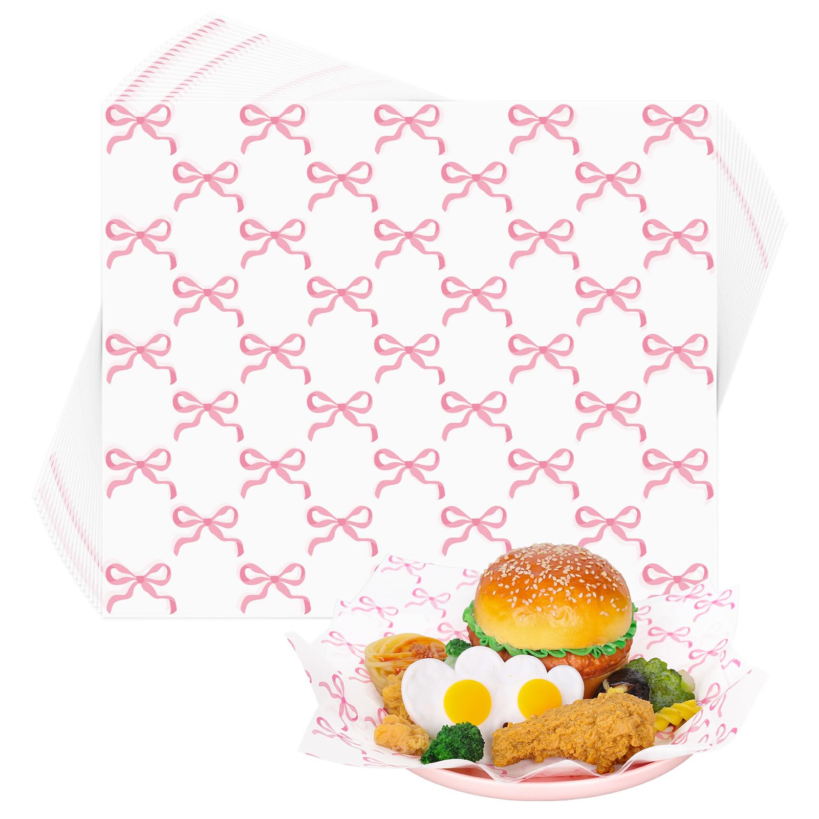 FYSUIMU pink bow wax paper sheet 9.8 x 8.3 inches