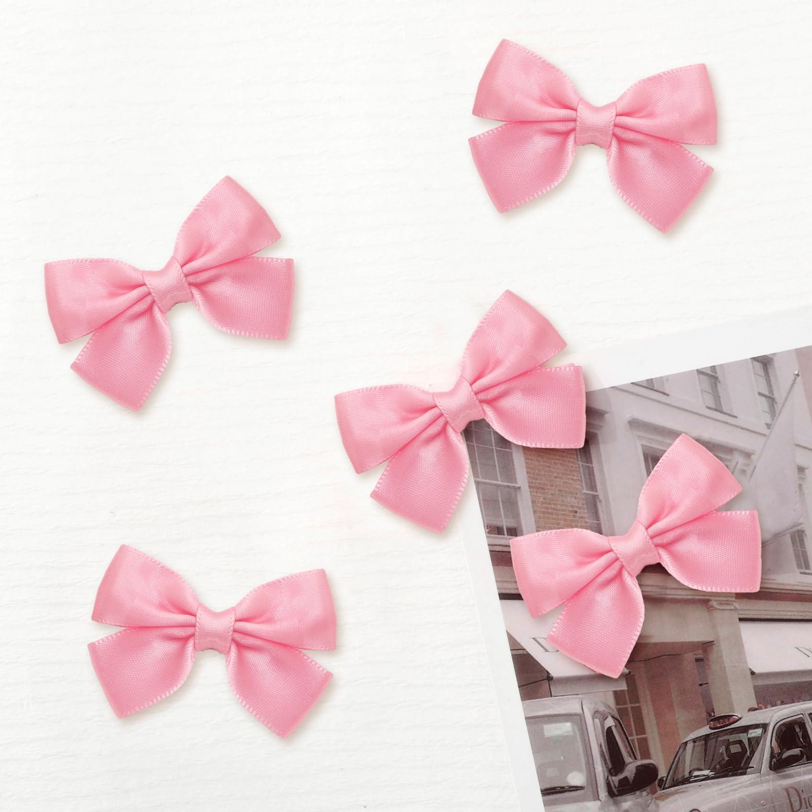 FYSUIMU pink ribbon bow fridge magnets set of 8 on metal surface