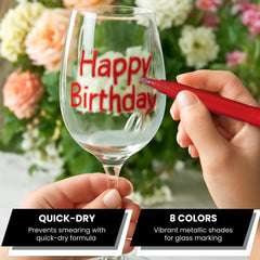 GadgetNestUSA metallic wine glass markers set of 8 colors