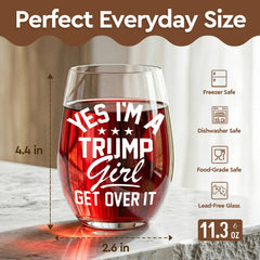 Gag political humor wine glass gift for friends