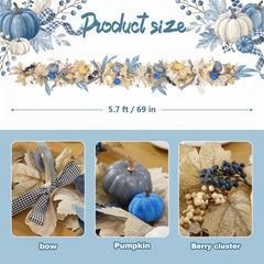 Artificial pumpkin garland leaves bow decoration by GAGEC