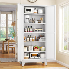 GAIOUS 75.2 tall metal pantry cabinet front view with two doors