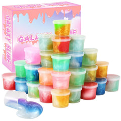 Galaxy Slime Party Favors 30 Pack with colorful slime cups