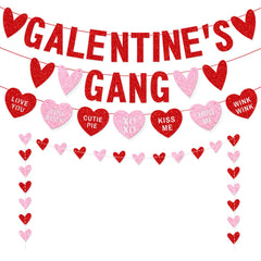 Galentines Gang Banner with Love Hearts