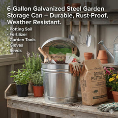 heavy-duty galvanized steel storage can with locking lid