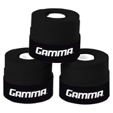 Closeup of GAMMA Sports Supreme Overgrip on black grip tape