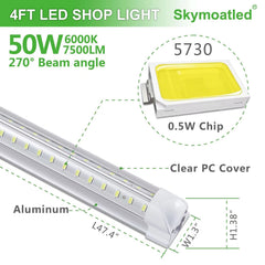 Garage lighting setup using Skymoatled 8Pack 4FT LED Shop Light