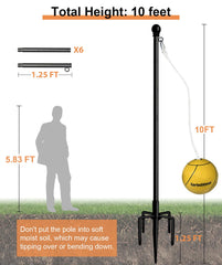 Reinforced 5-prong base for Garbuildman tetherball set