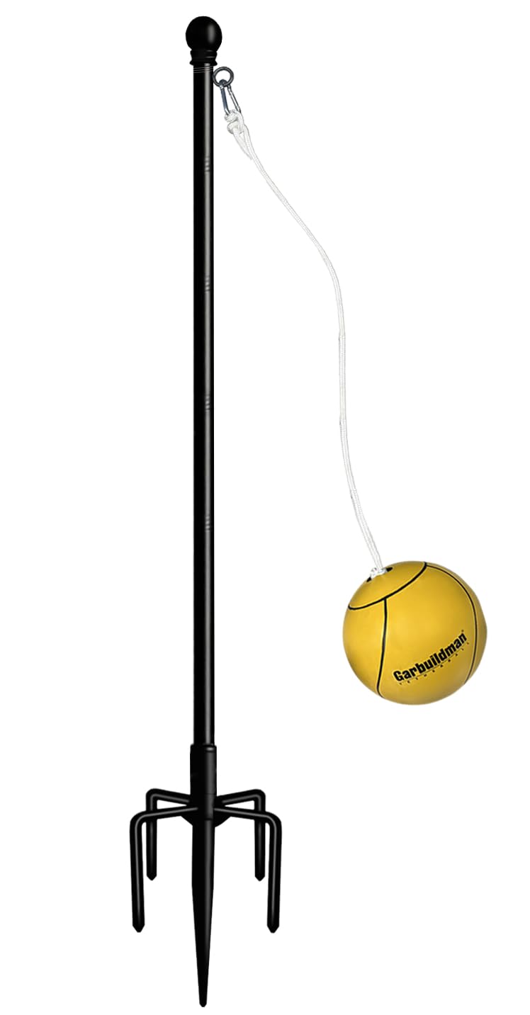 Garbuildman tetherball set pole and base in black finish