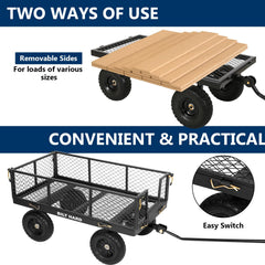 4 cubic foot capacity steel garden cart