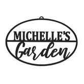 Garden Custom Ovals sign with four styles front view