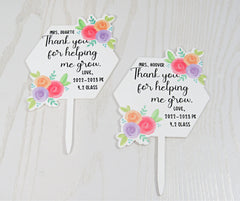 Garden Keepsake Sign from Student for indoor outdoor pots
