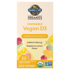 raspberry lemon flavored vegan d3 chewables packaging