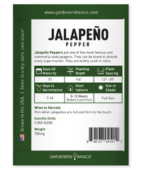 700mg jalapeno seed packet Gardeners Basics
