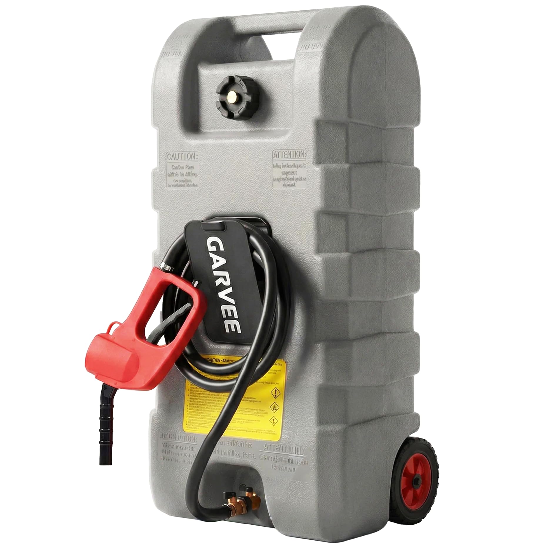 Garvee 15 gallon gas caddy on wheels with manual pump