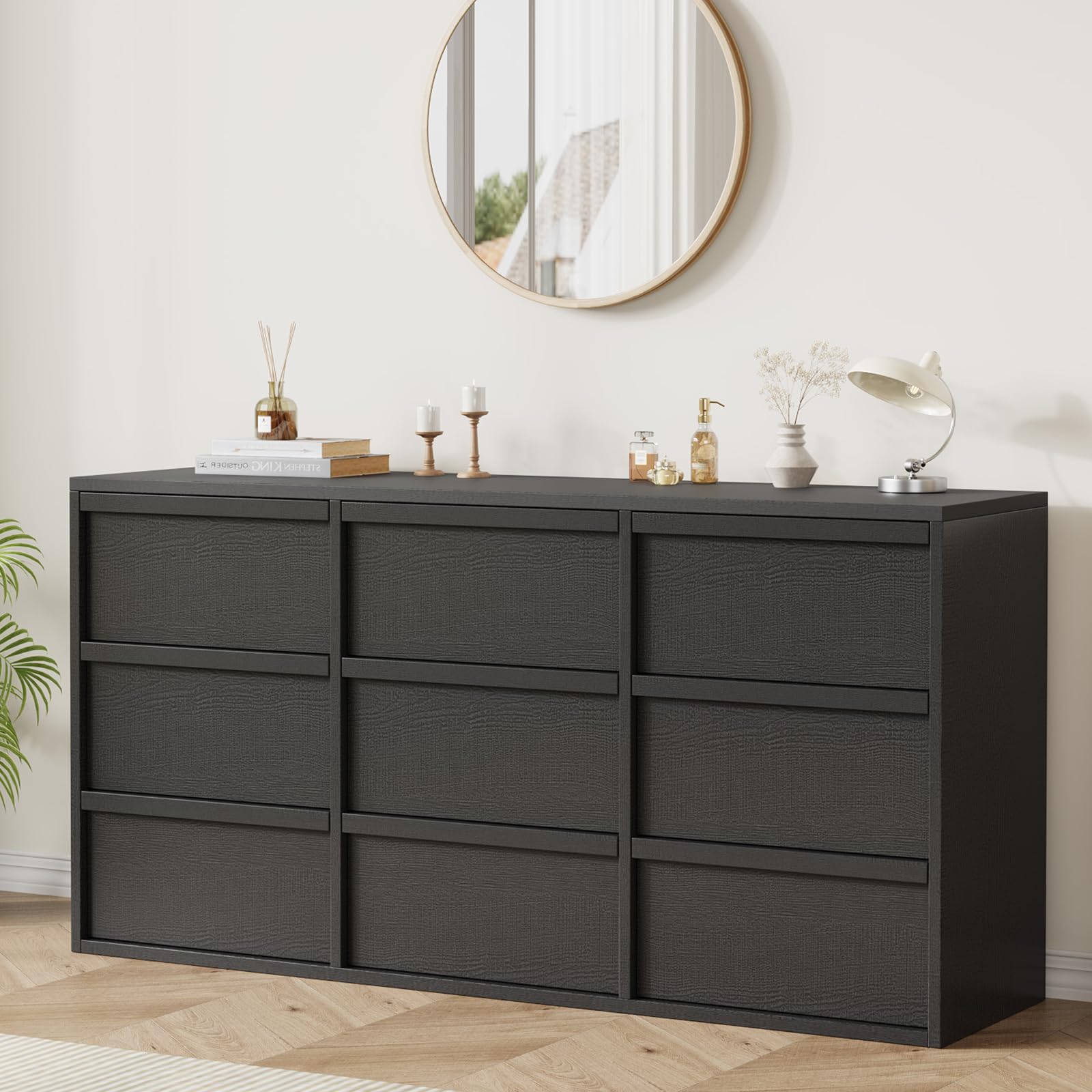 Garvee 9 Dresser front view 58.7 inch wide with five drawers