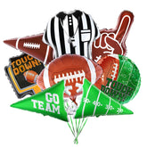 Gatherfun 8 count football shaped foil balloons set