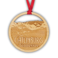 Gatlinburg Christmas Ornament Baltic Birch wooden skyline