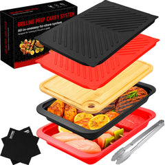 GAYIMEI deep grill carry system with lids and nesting trays