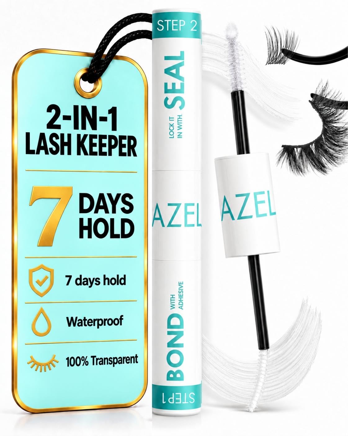 Gazelle 2-in-1 Lash Bond and Seal Waterproof lash glue with 360° brush