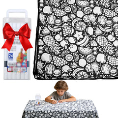GDGJWL DIY color your own blanket with 24 washable markers on plush fabric