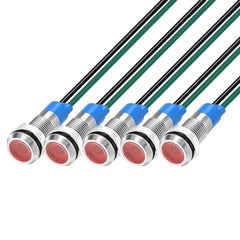 Gebildet 6mm LED Indicator Light red 5pcs pack