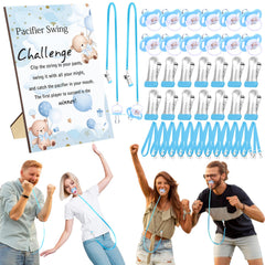 Geelin 12 sets swing pacifier baby shower game pack with blue bear sign