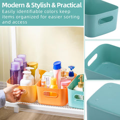 Green yellow blue orange colors Geetery storage bins pack