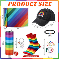 Geiserailie rainbow pride flag gift set bracelet