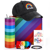 Geiserailie rainbow pride flag gift set cap