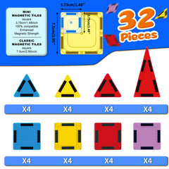 Colorful GEKETY magnetic tiles for STEM learning
