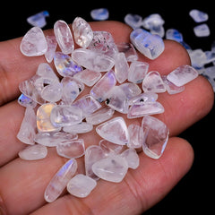 GEMKORA 50+ pieces Rainbow Moonstone for crafts and DIY jewelry
