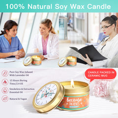 Lavender scented candle included in gift set