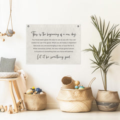 Neutral beige decor canvas banner for home and office