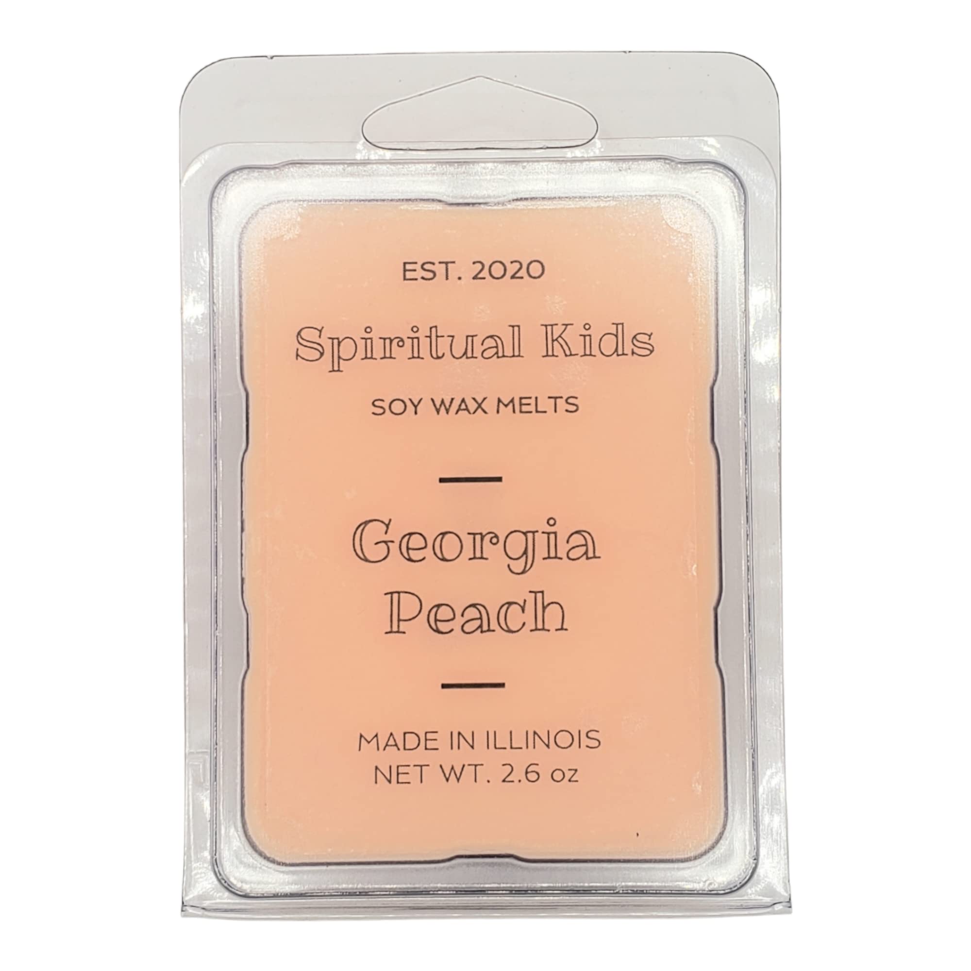 Georgia Peach soy wax melts 2.6oz six 1-inch cubes handmade