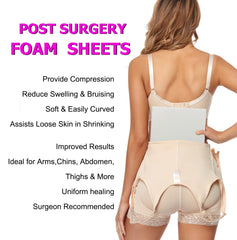 Liposuction recovery foam pads suitable for abdomen arms and thighs