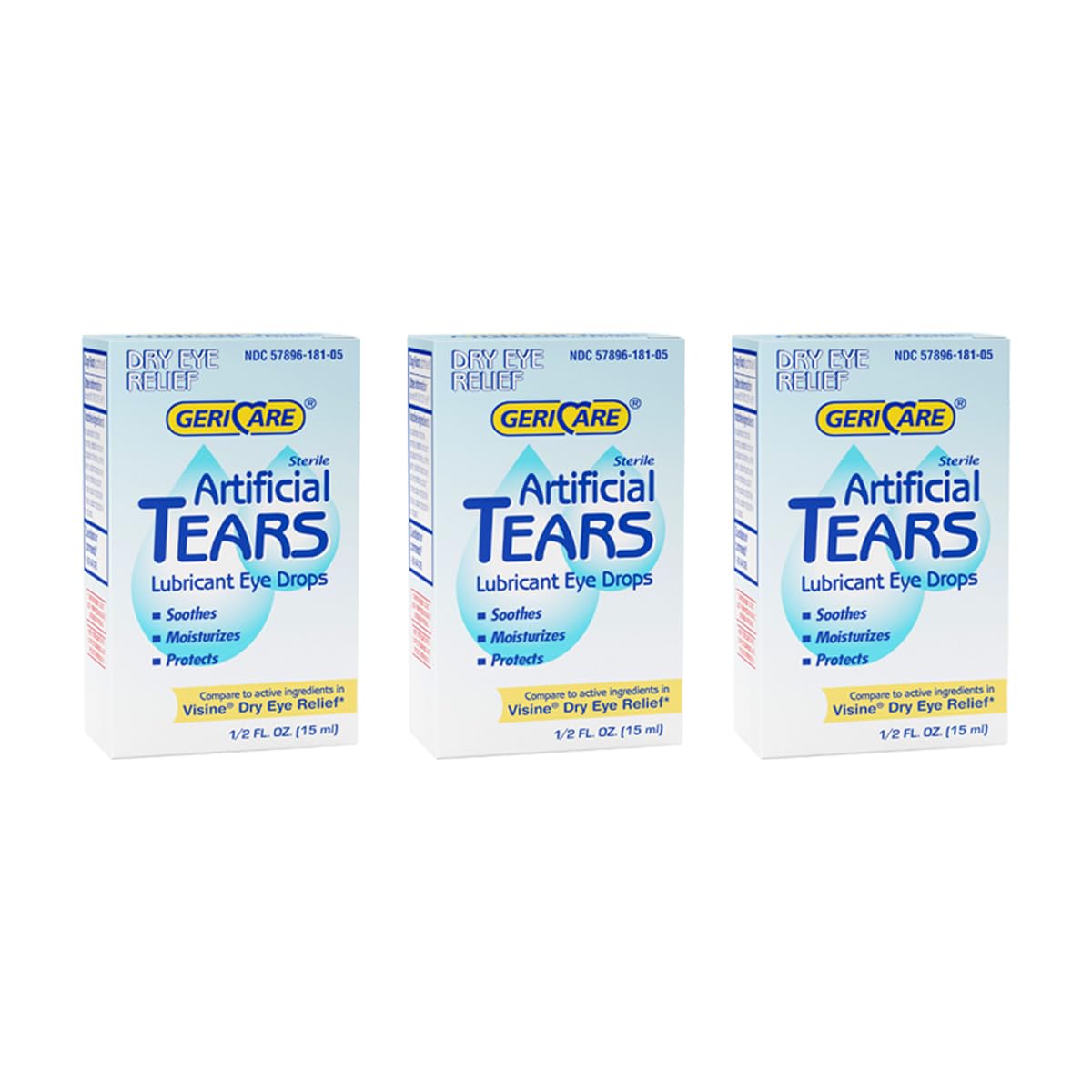 GeriCare Artificial Lubricating Tears 0.5 fl oz pack of 3