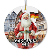 Germany Santa Christmas Market Ornament 3-inch ceramic front design