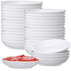 Gerrii 50 Pcs White Ceramic Dipping Bowls set 3 oz capacity
