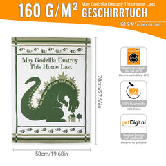Godzilla themed dish cloth GetDigital 50x70 cm towel