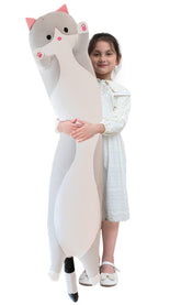 Giant Cat Pillow Plush Cartoon Kitty gray 110cm