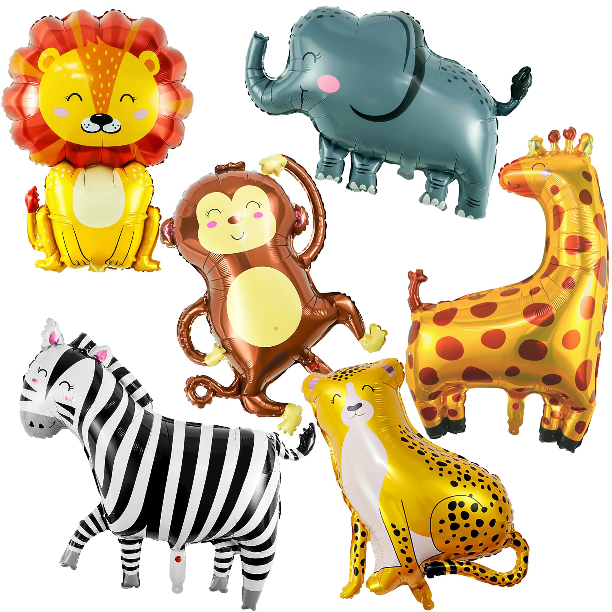 Giant safari animal balloons set with Lion Zebra Giraffe Monkey Elephant Leopard